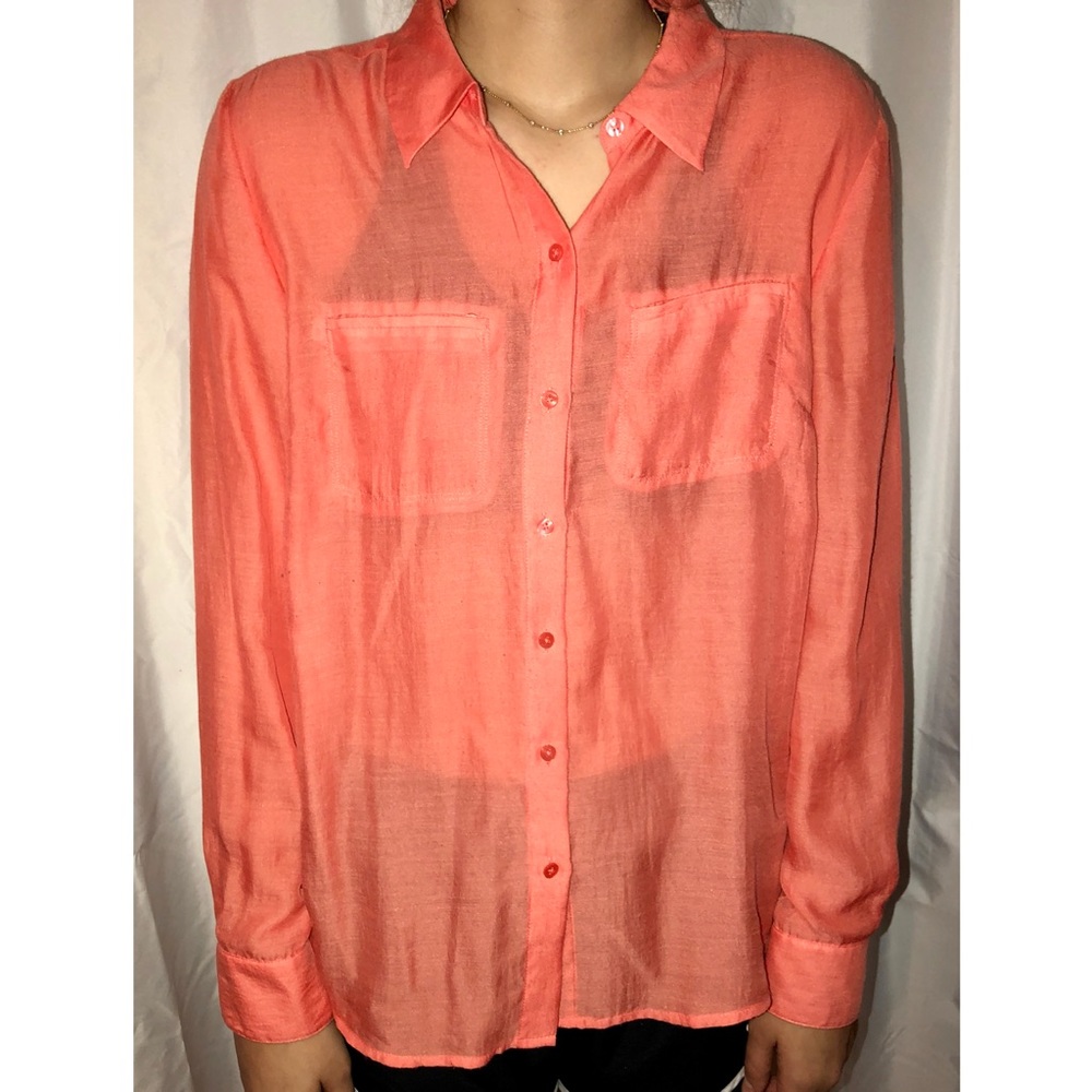 Coral button up/down